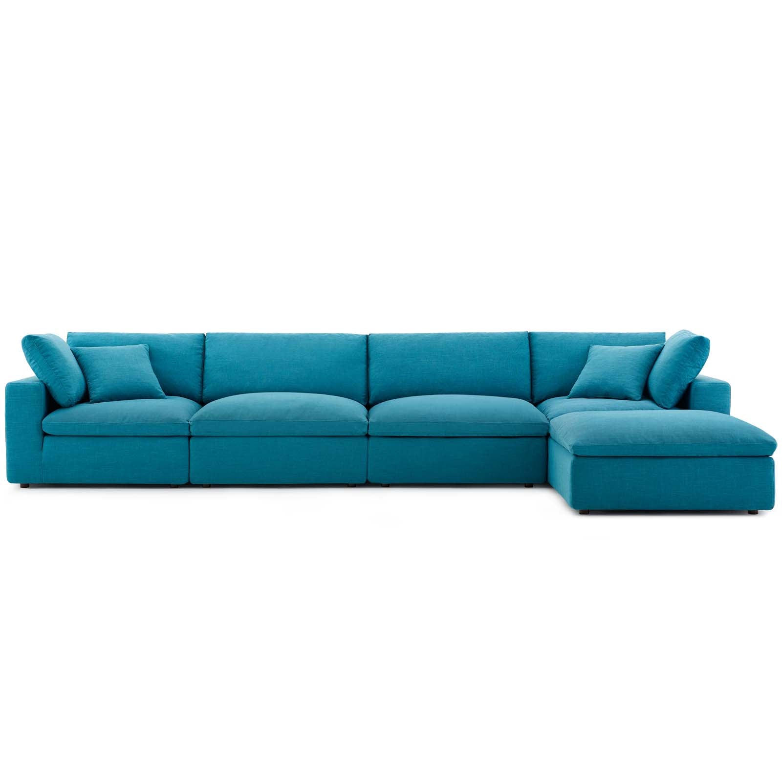 Commix 5 Piece Down Filled Overstuffed Sectional Sofa Set by Modway
