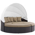 Convene Outdoor Patio Wicker Rattan Canopy Sectional Daybed by Modway