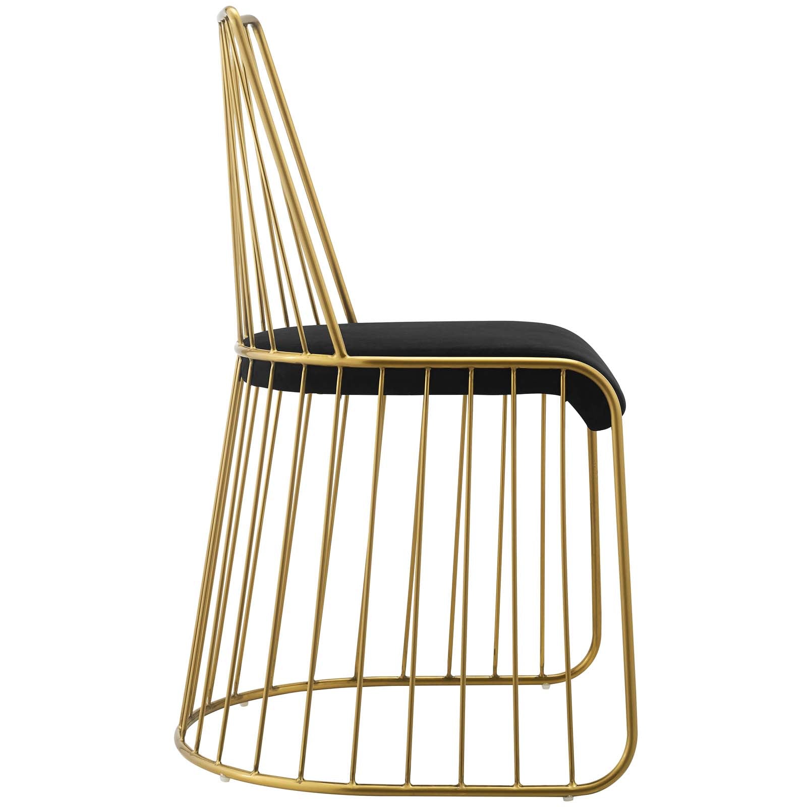 Rivulet Gold Stainless Steel Performance Velvet Dining Chair by Modway