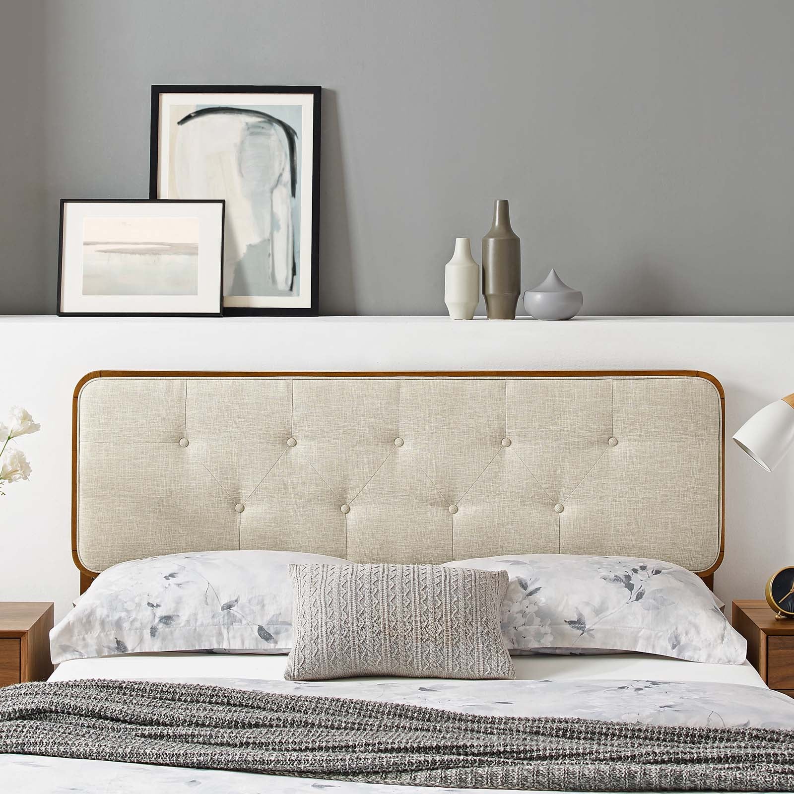 Collins Tufted Fabric and Wood Queen Headboard by Modway