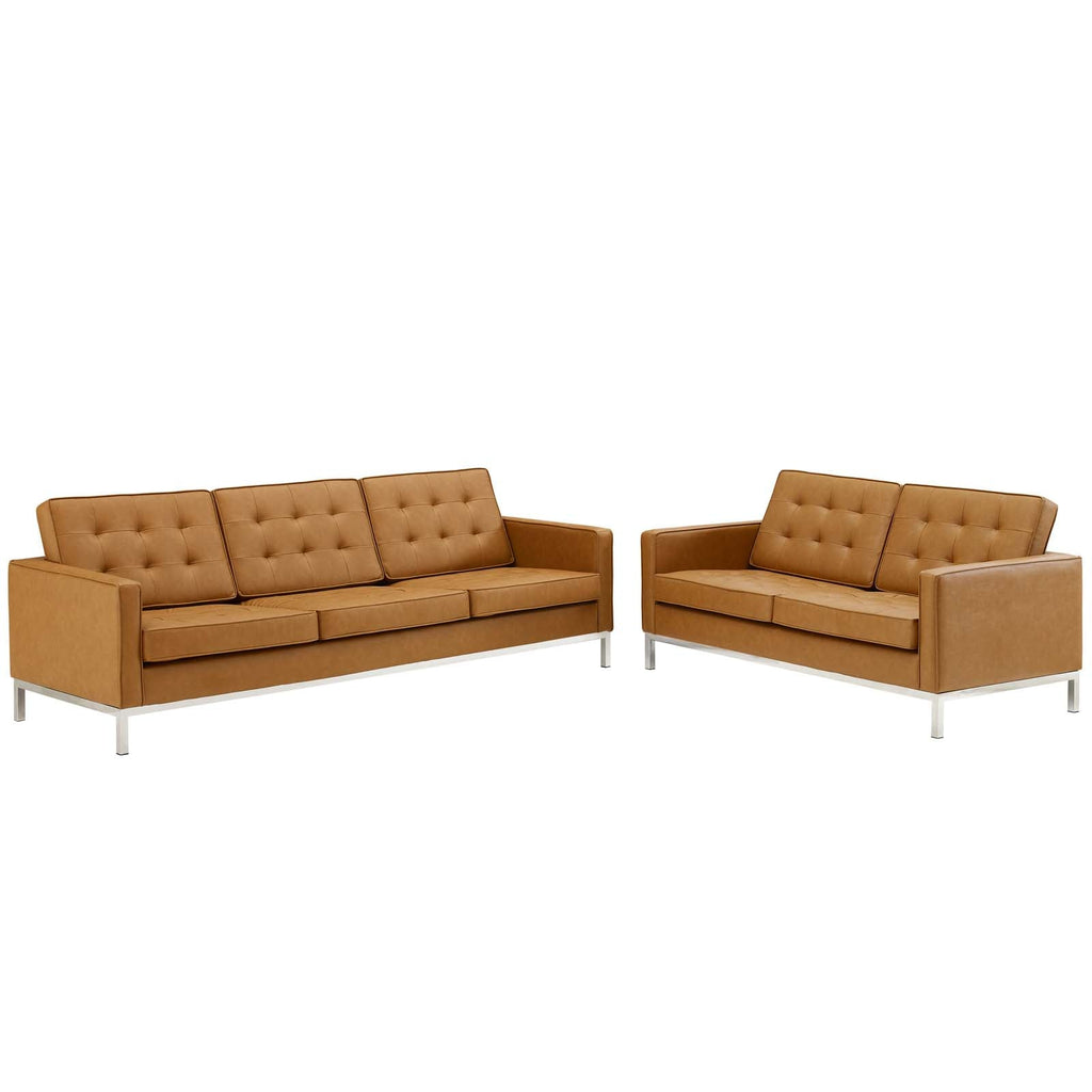 Loft 2-Piece Tufted Vegan Leather Furniture Set by Modway