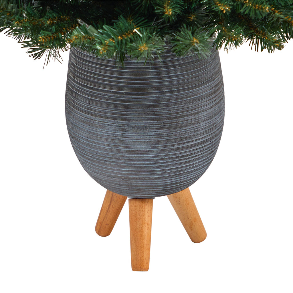 3.5' Northern Rocky Spruce Artificial Christmas Tree w/ 50 Clear Lights