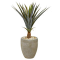 34"  Agave Succulent Artificial Plant in Sandstone Planter