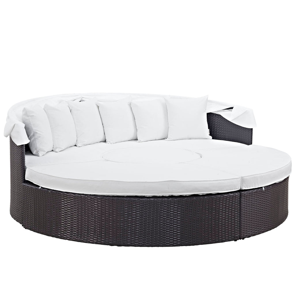 Convene Outdoor Patio Wicker Rattan Canopy Sectional Daybed by Modway