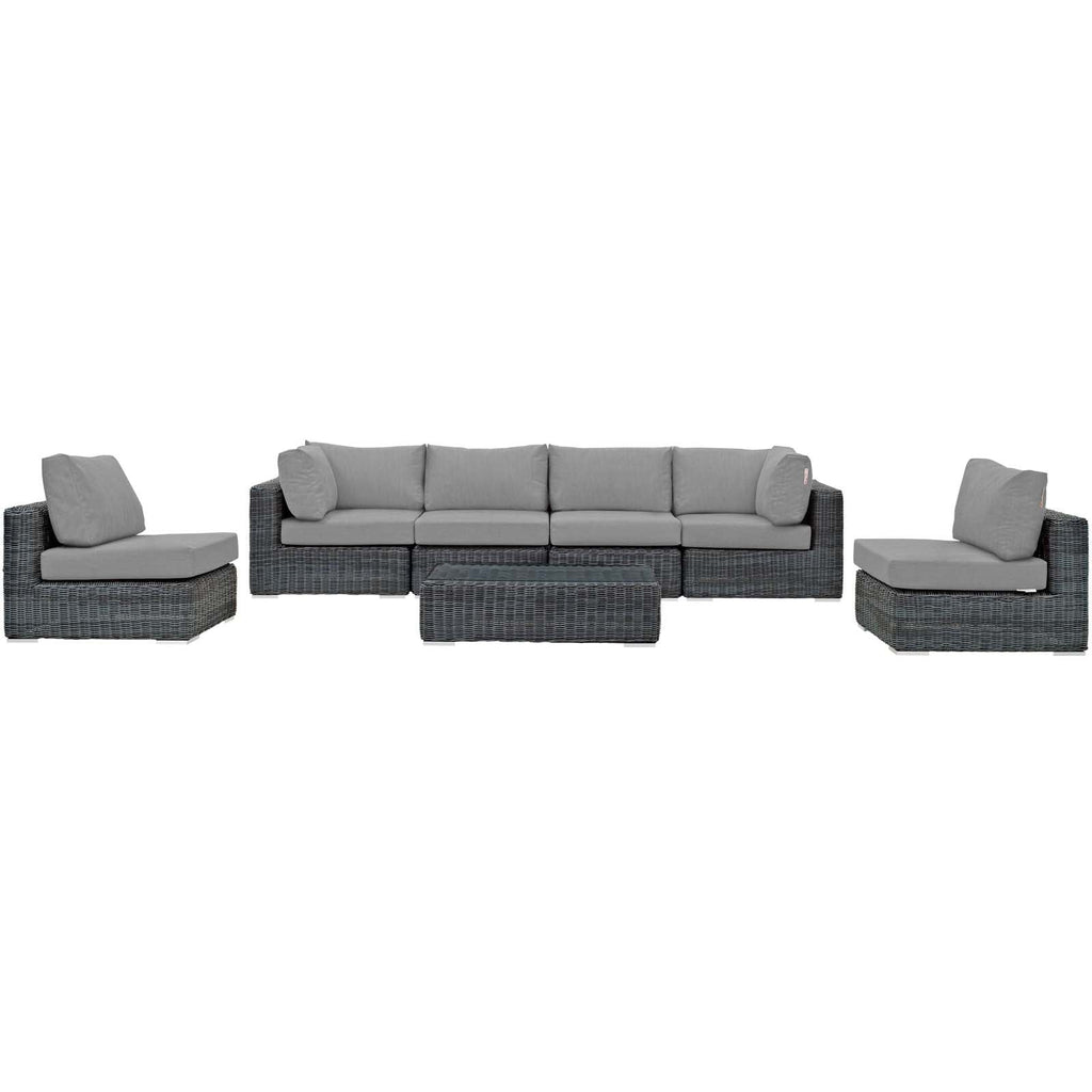 Summon 7 Piece Outdoor Patio Sunbrella¨ Sectional Set by Modway