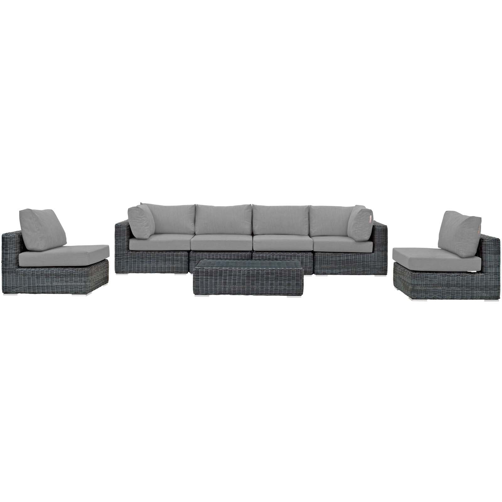 Summon 7 Piece Outdoor Patio Sunbrella¨ Sectional Set by Modway