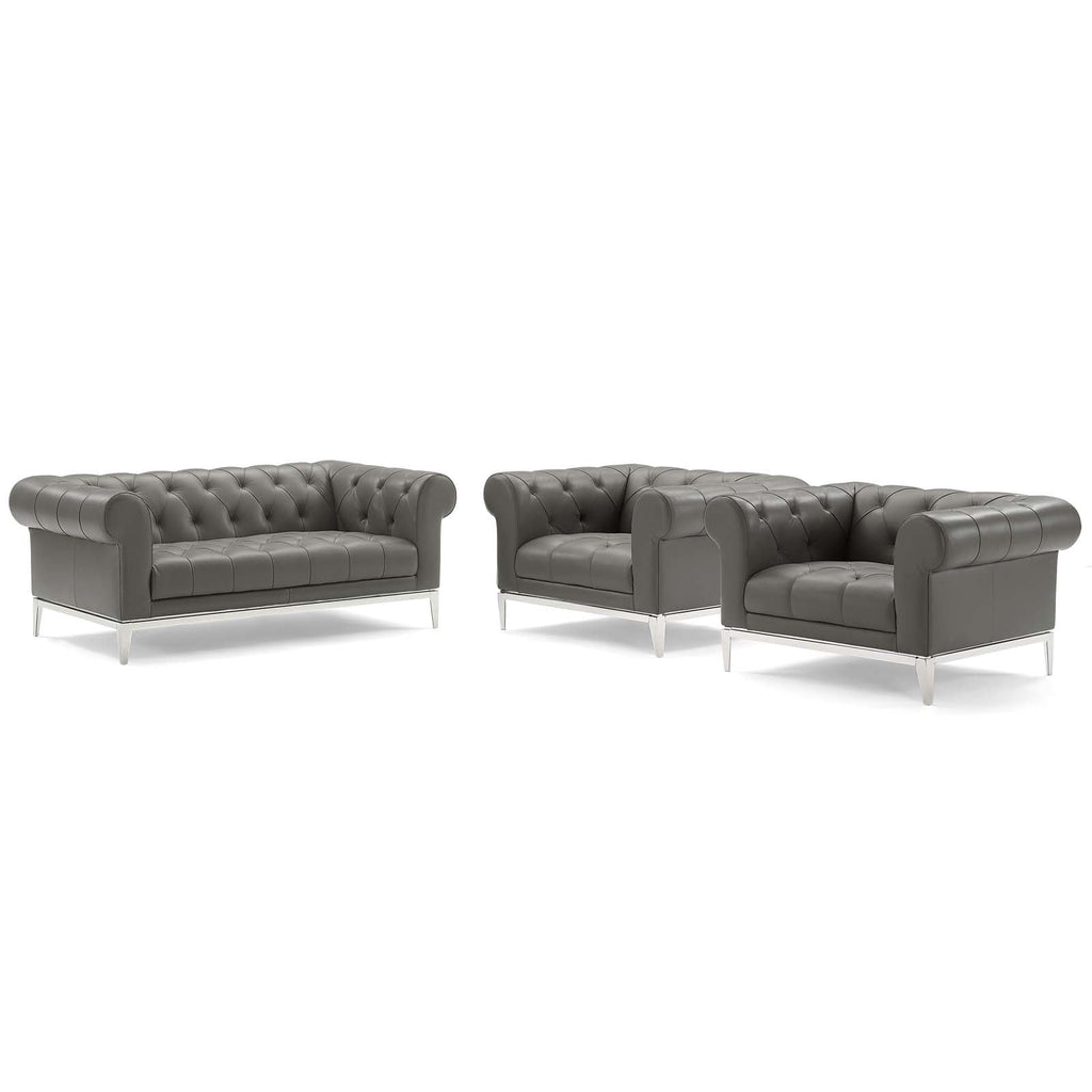 Idyll 3 Piece Tufted Upholstered Leather Set by Modway
