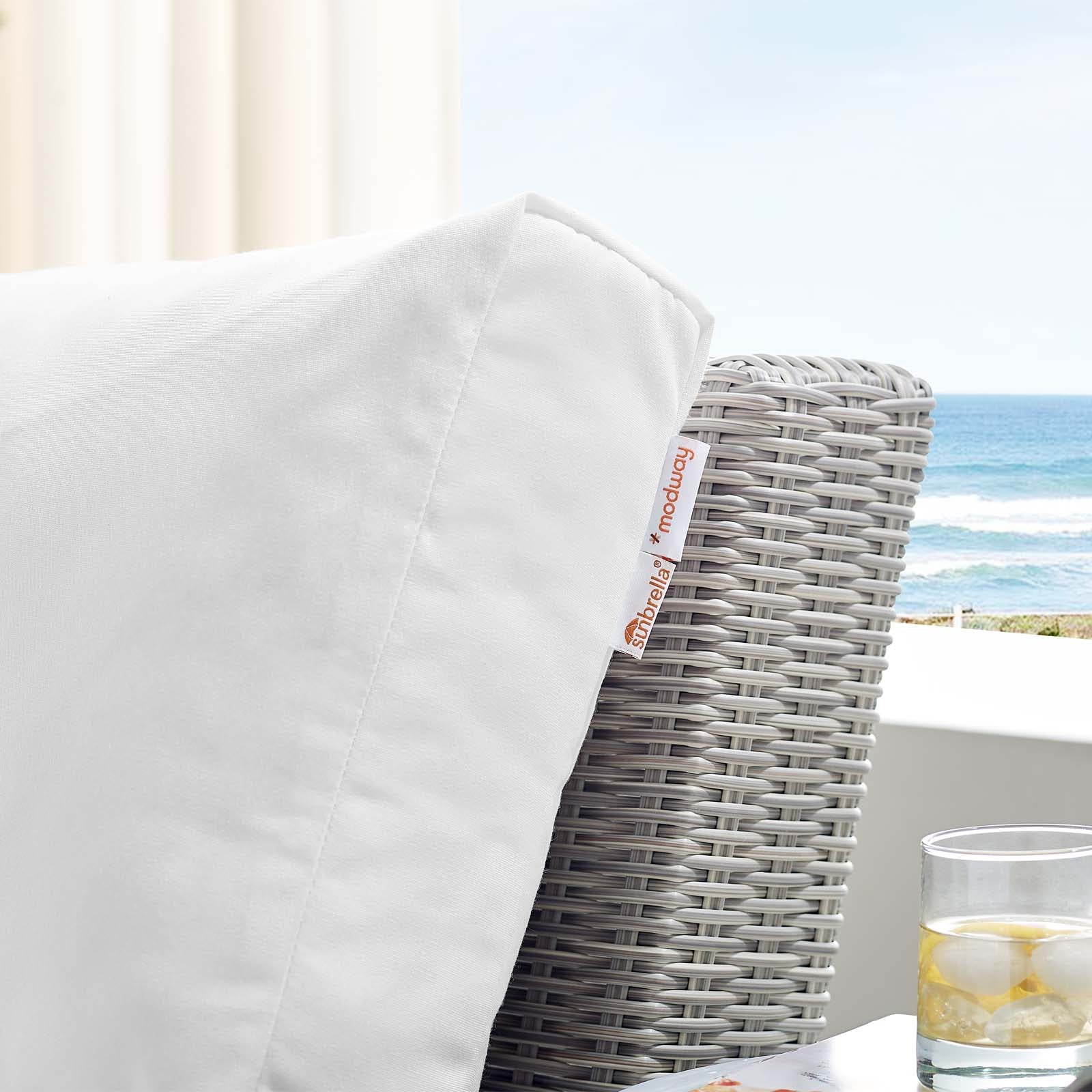 Conway Sunbrella¨ Outdoor Patio Wicker Rattan Left-Arm Chair by Modway