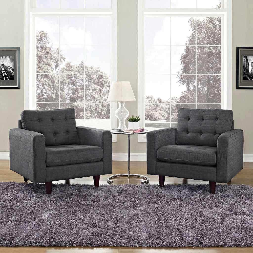 Empress Upholstered Fabric Armchair Set of 2 by Modway