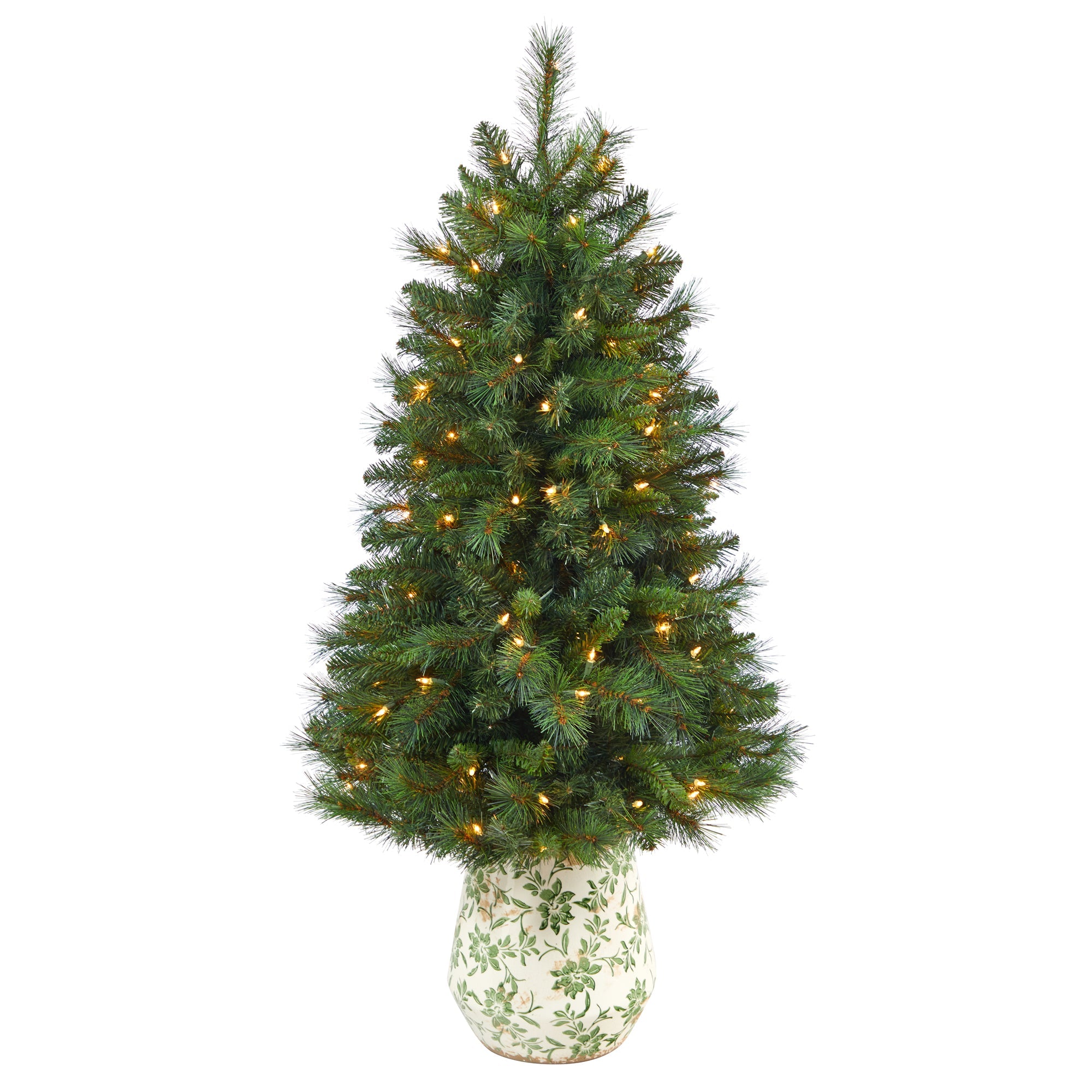 4.5' West Virginia Mountain Pine Artificial Christmas Tree w/ 100 Clear Lights