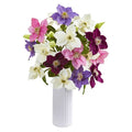 Nearly Natural 21" Anemone Artificial Arrangement In White Vase 1905-AS