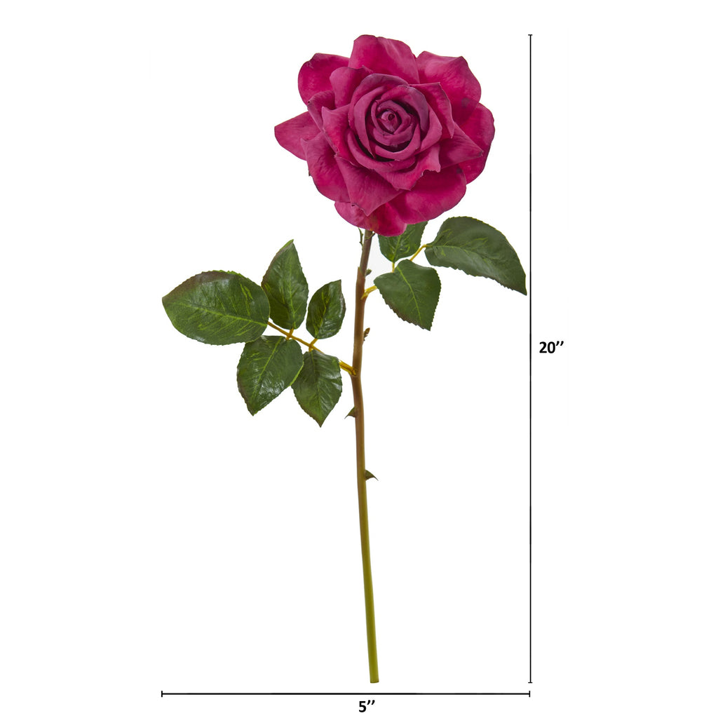 20" Rose Artificial Flower (Set of 6)