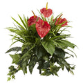 24" Mixed Anthurium Artificial Plant (Set of 2)