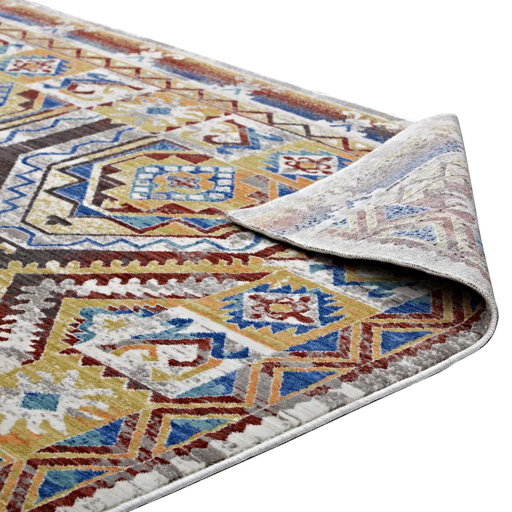 Florita Distressed Southwestern Aztec 5x8 Area Rug by Modway