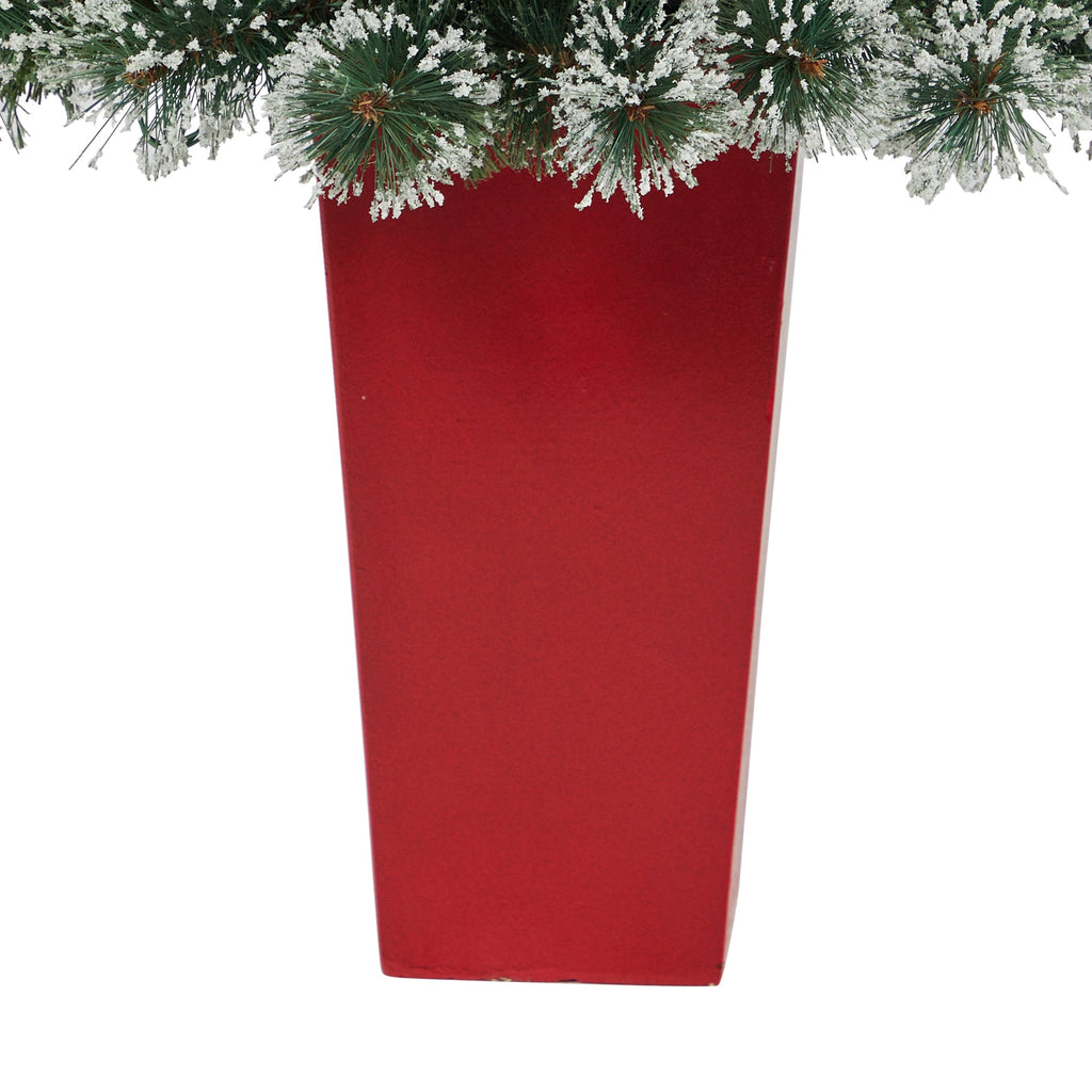 52' Frosted Swiss Pine Artificial Christmas Tree w/ 100 Clear LED Lights