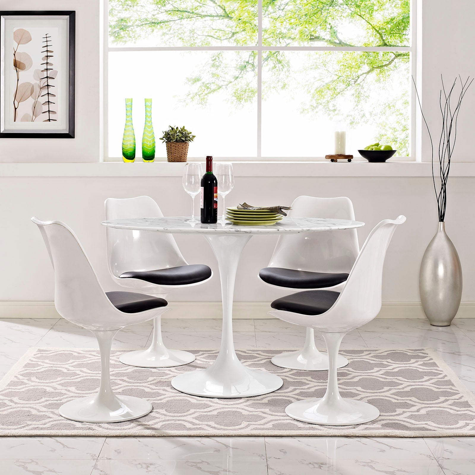 Lippa 48" Oval Faux Marble Dining Table by Modway