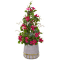 26"  Bougainvillea Artificial Plant in Stoneware Planter