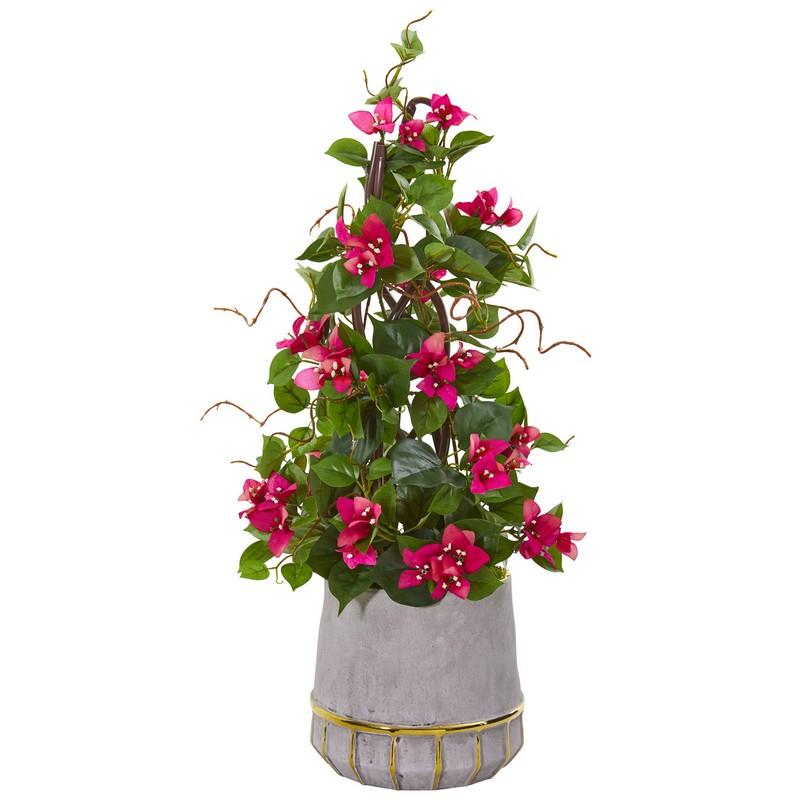 26"  Bougainvillea Artificial Plant in Stoneware Planter