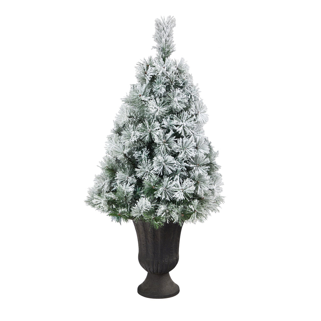 44' Flocked Oregon Pine Artificial Christmas Tree w/ 50 Clear Lights