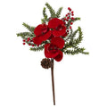 16" Phalaenopsis Orchid and Berry Artificial Flower (Set of 6)