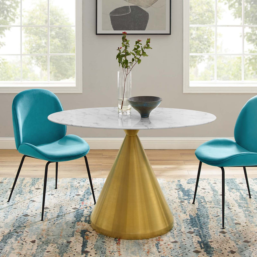 Tupelo 48" Oval Artificial Marble Dining Table by Modway