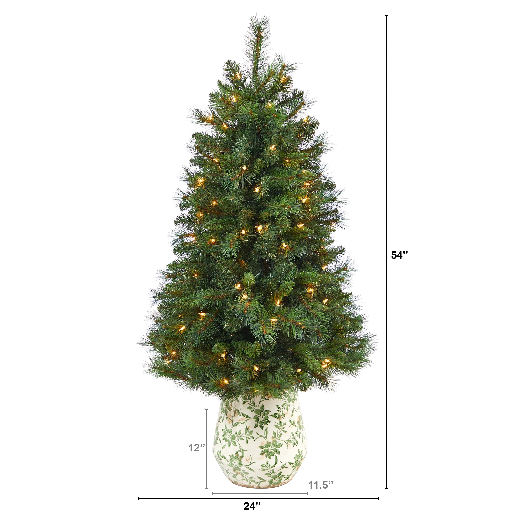 4.5' West Virginia Mountain Pine Artificial Christmas Tree w/ 100 Clear Lights