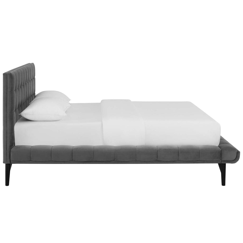 Julia Biscuit Tufted Performance Velvet Queen Platform Bed by Modway