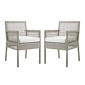 Aura Outdoor Patio Wicker Rattan Dining Armchair Set of 2 by Modway
