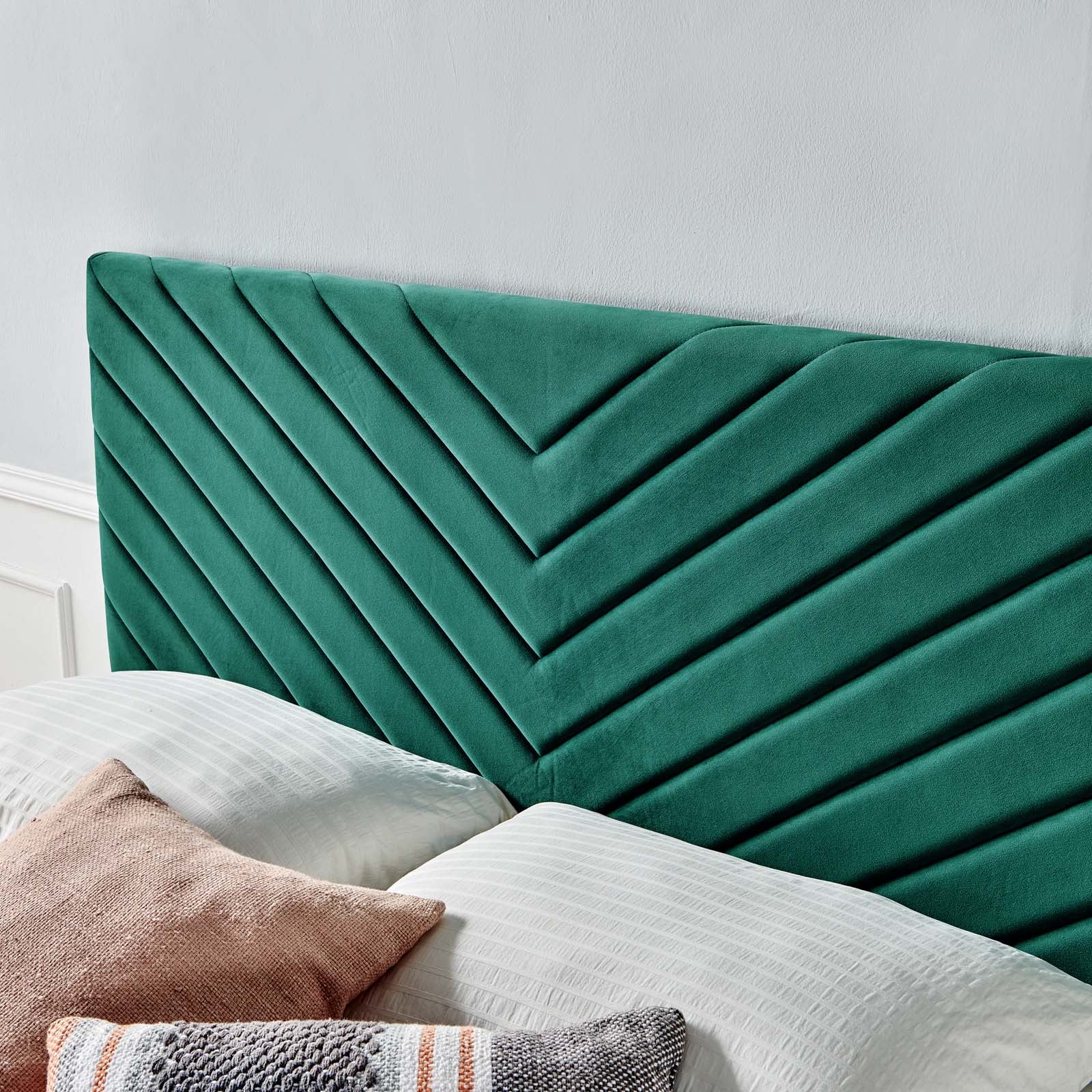 Alyson Angular Channel Tufted Performance Velvet Twin Headboard by Modway