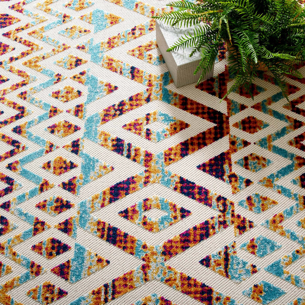 Reflect Tamako Diamond and Chevron Moroccan Trellis 5x8 Indoor / Outdoor Area Rug by Modway