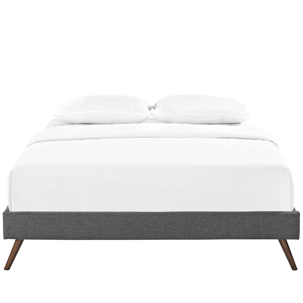 Loryn Fabric Queen Bed Frame with Round Splayed Legs by Modway
