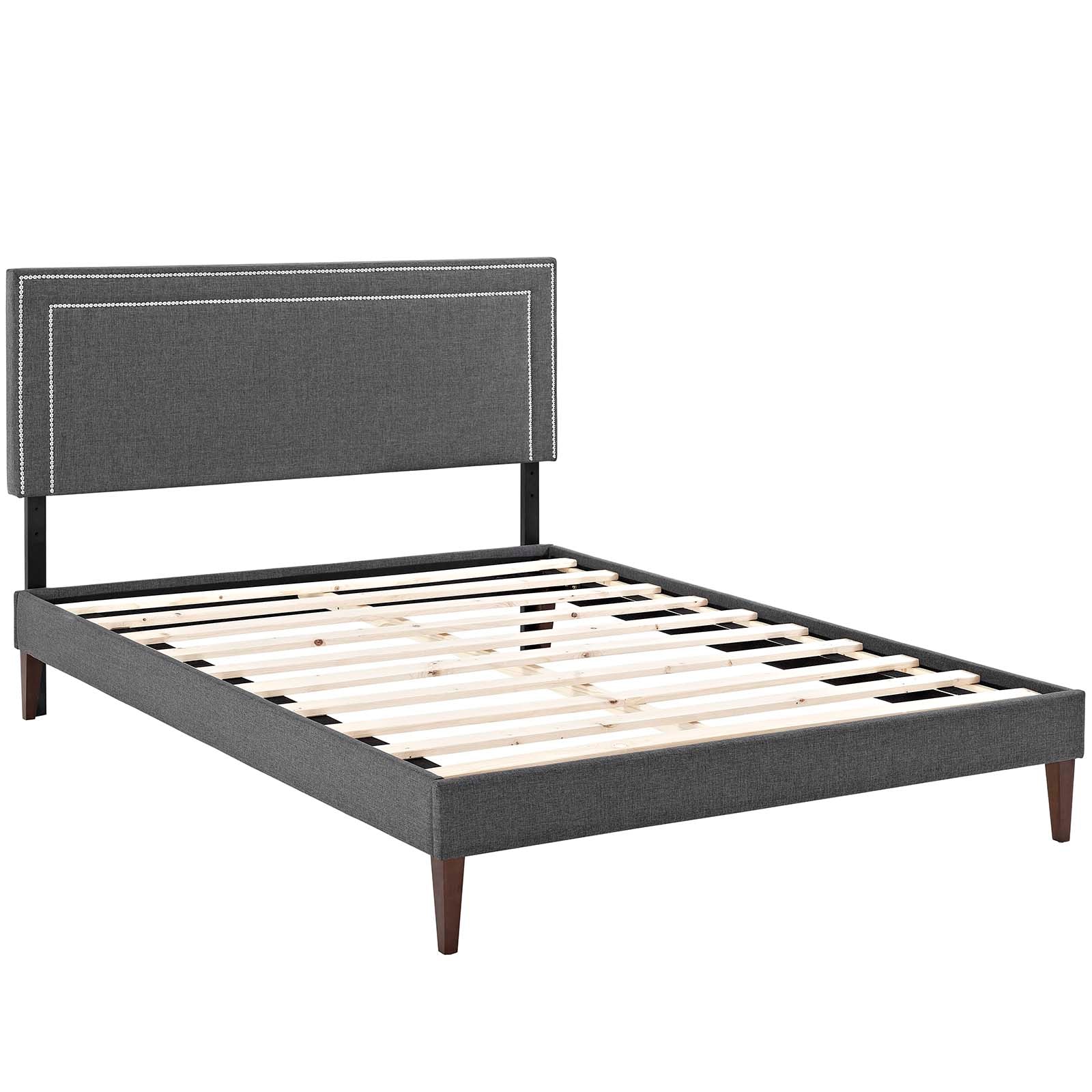 Virginia Fabric Full Platform Bed with Squared Tapered Legs by Modway
