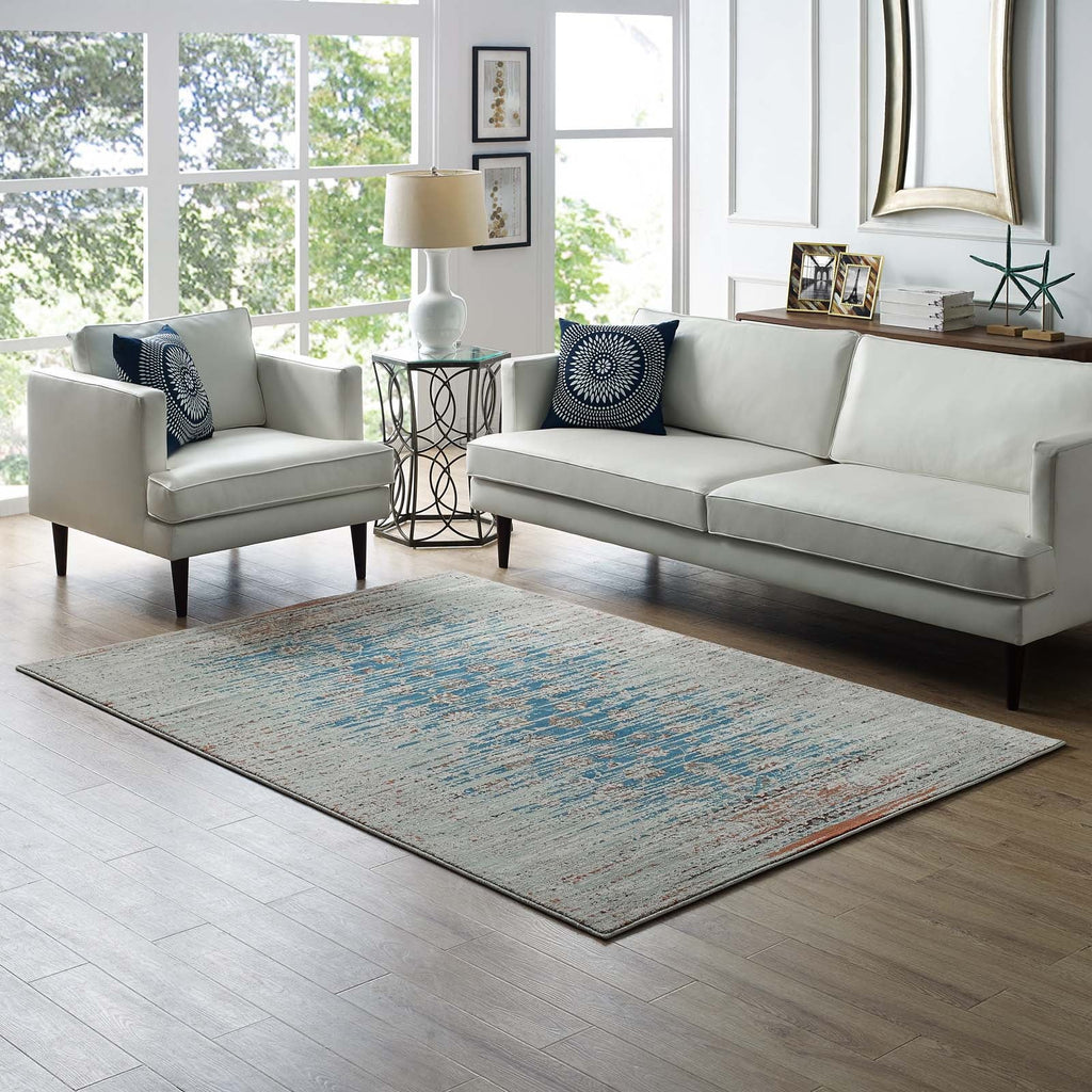 Hesper Distressed Contemporary Floral Lattice 8x10 Area Rug by Modway