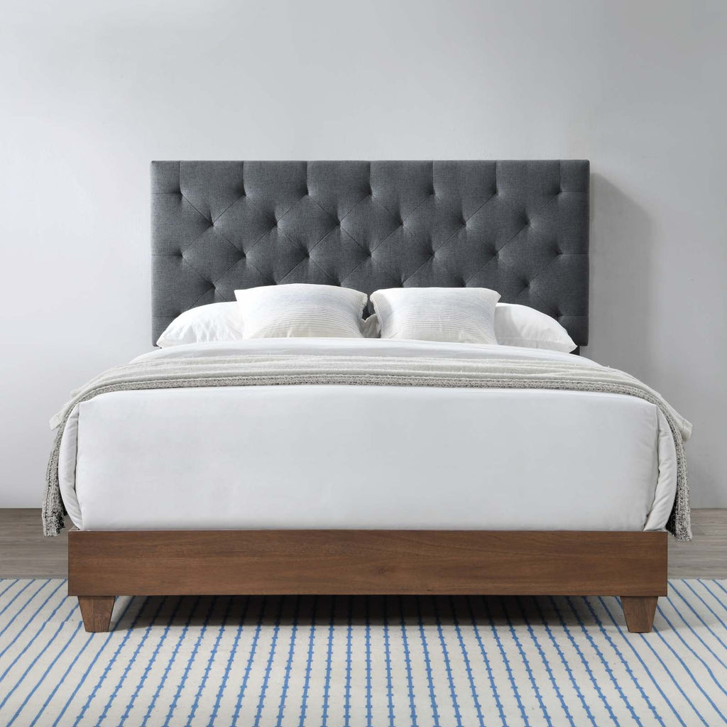 Rhiannon Diamond Tufted Upholstered Fabric Queen Bed by Modway