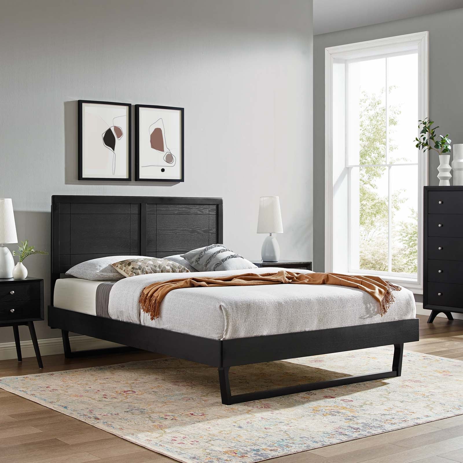 Marlee Wood Full Platform Bed With Angular Frame by Modway