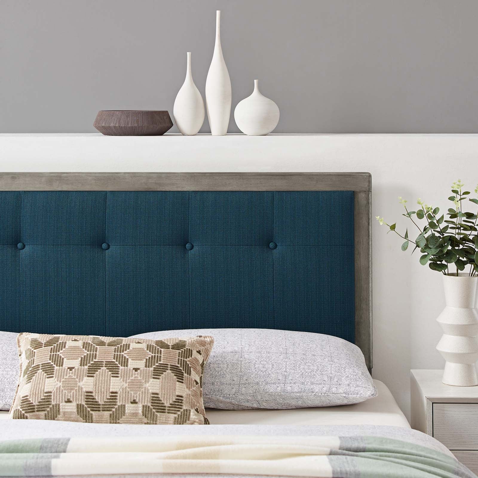 Draper Tufted Fabric and Wood King Headboard by Modway