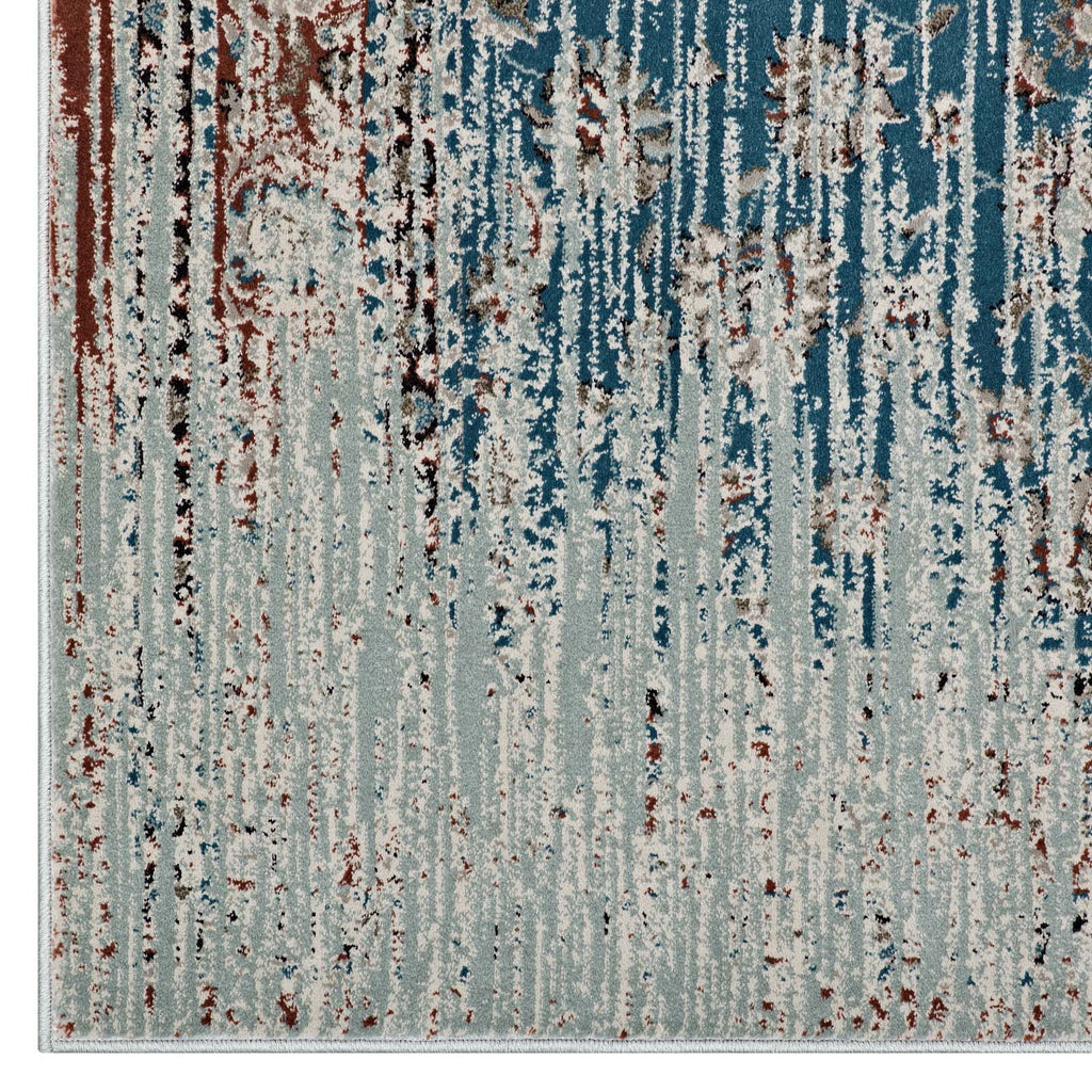 Hesper Distressed Contemporary Floral Lattice 5x8 Area Rug by Modway