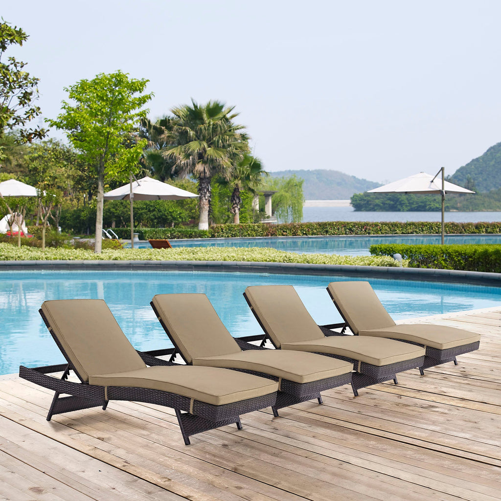 Convene Outdoor Patio Chaise Set of 4 by Modway