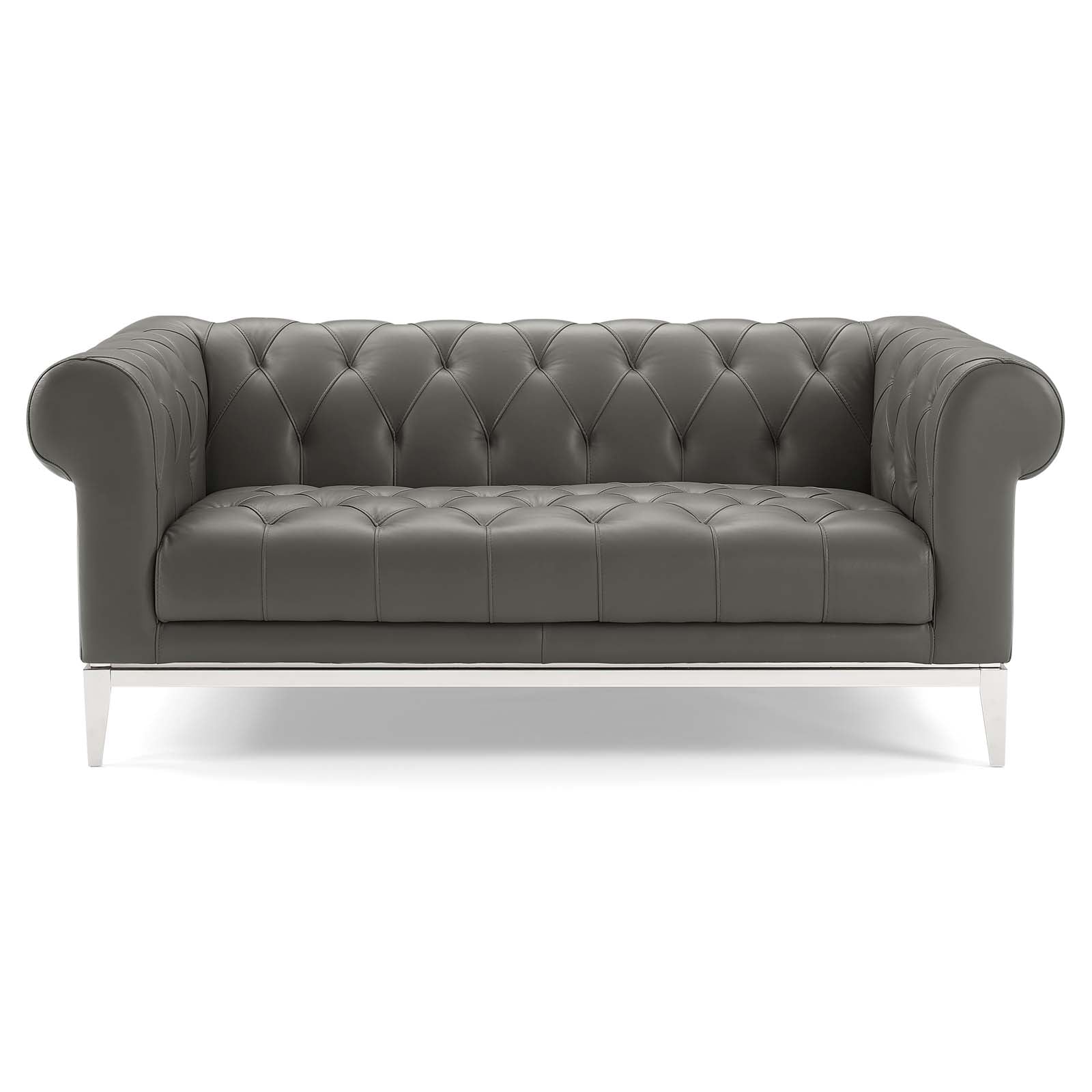 Idyll Tufted Button Upholstered Leather Chesterfield Loveseat by Modway