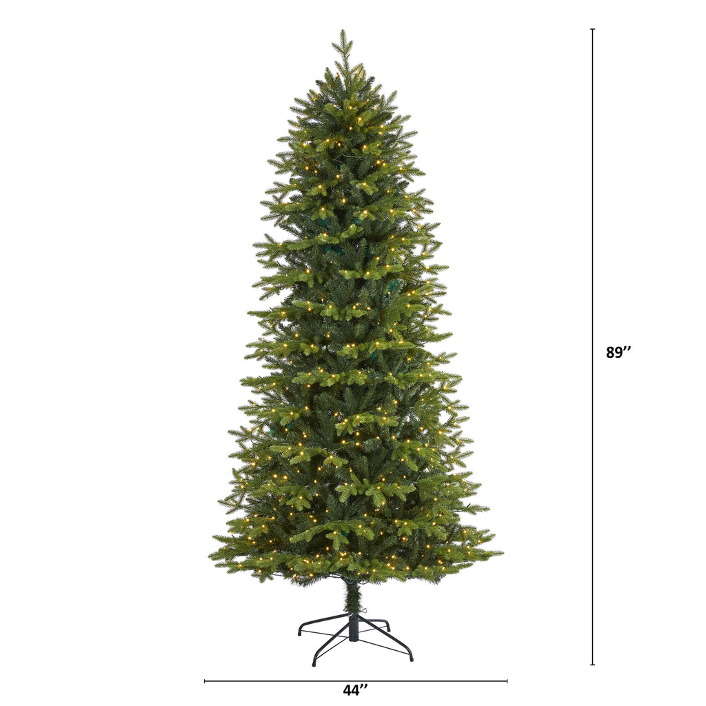 7.5' Belgium Fir 'Natural Look' Artificial Christmas Tree w/ 550 Clear LED Light
