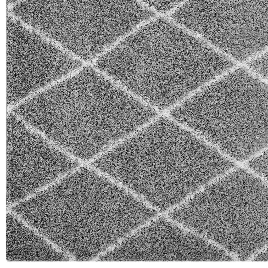 Toryn Diamond Lattice 5x8 Shag Area Rug by Modway