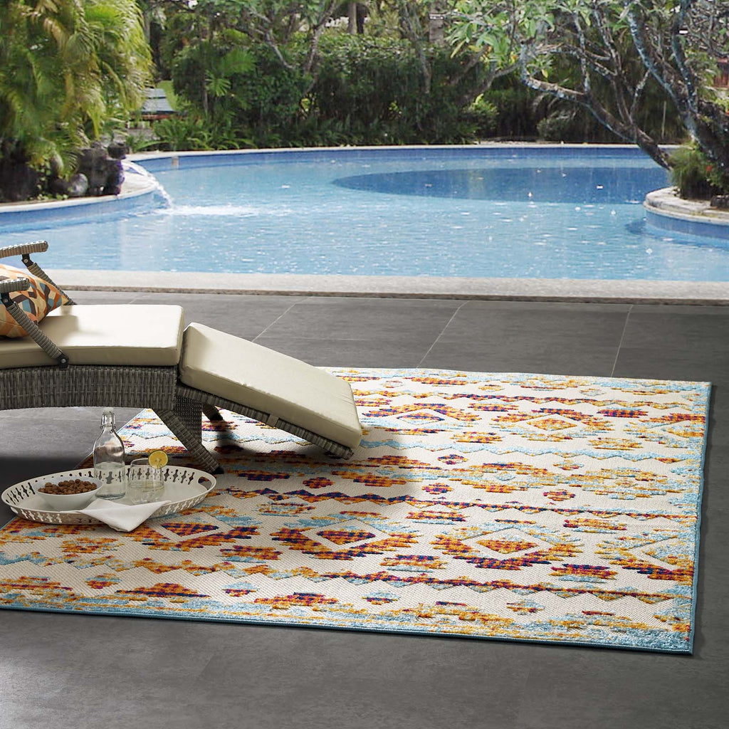 Reflect Takara Abstract Diamond Moroccan Trellis 5x8 Indoor and Outdoor Area Rug by Modway