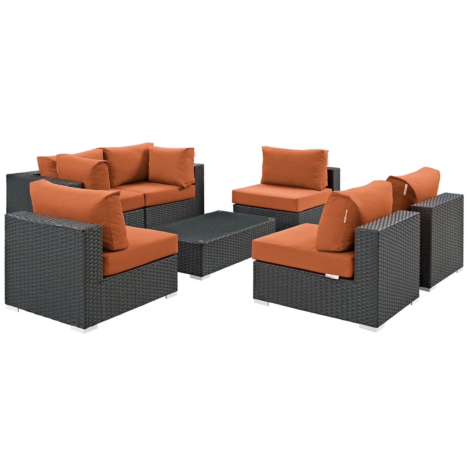 Sojourn 7 Piece Outdoor Patio Sunbrella¨ Sectional Set by Modway