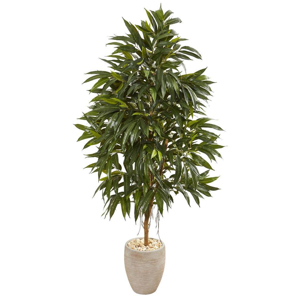 74"  Royal Ficus Artificial Tree in Sand Colored Planter