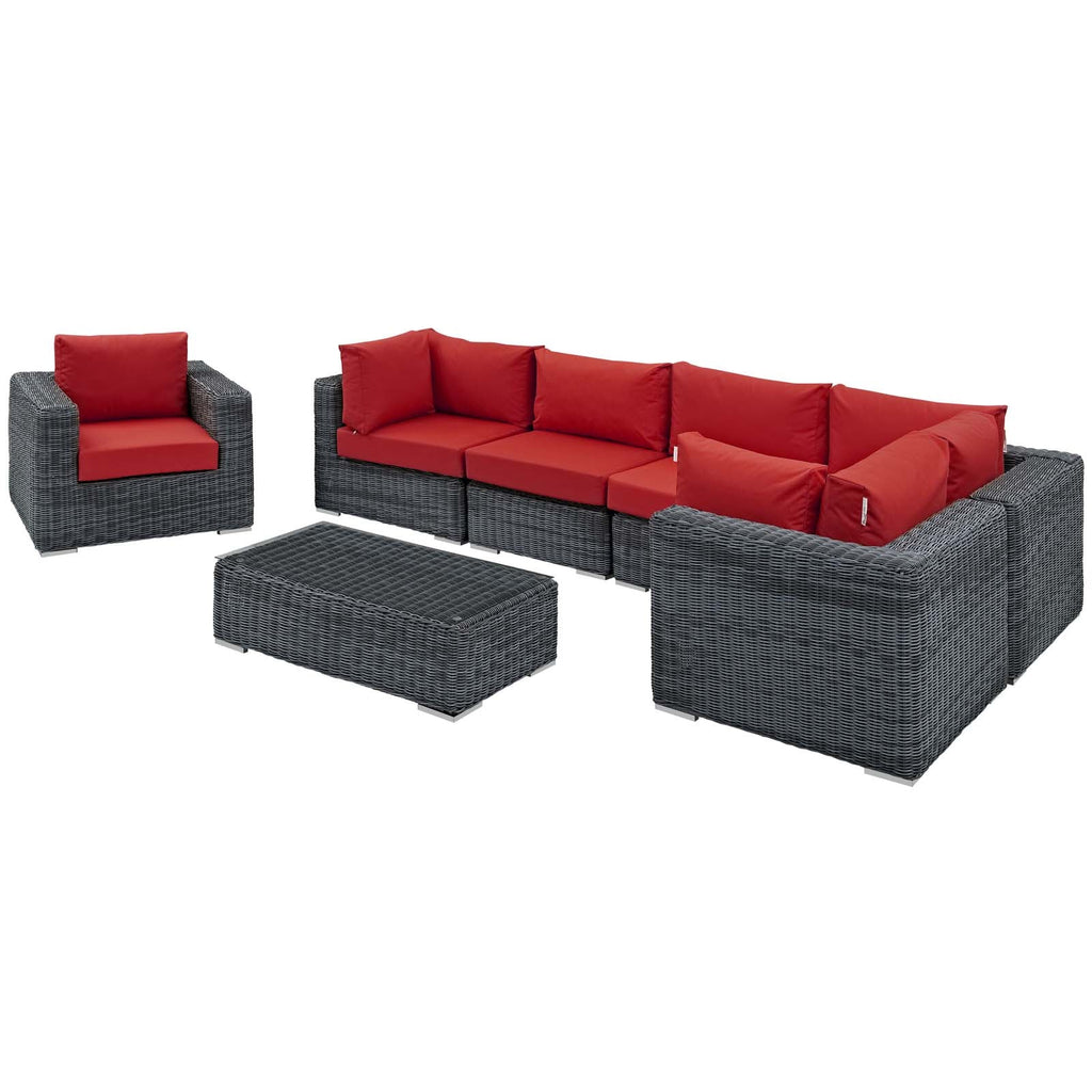 Summon 7 Piece Outdoor Patio Sunbrella¨ Sectional Set by Modway