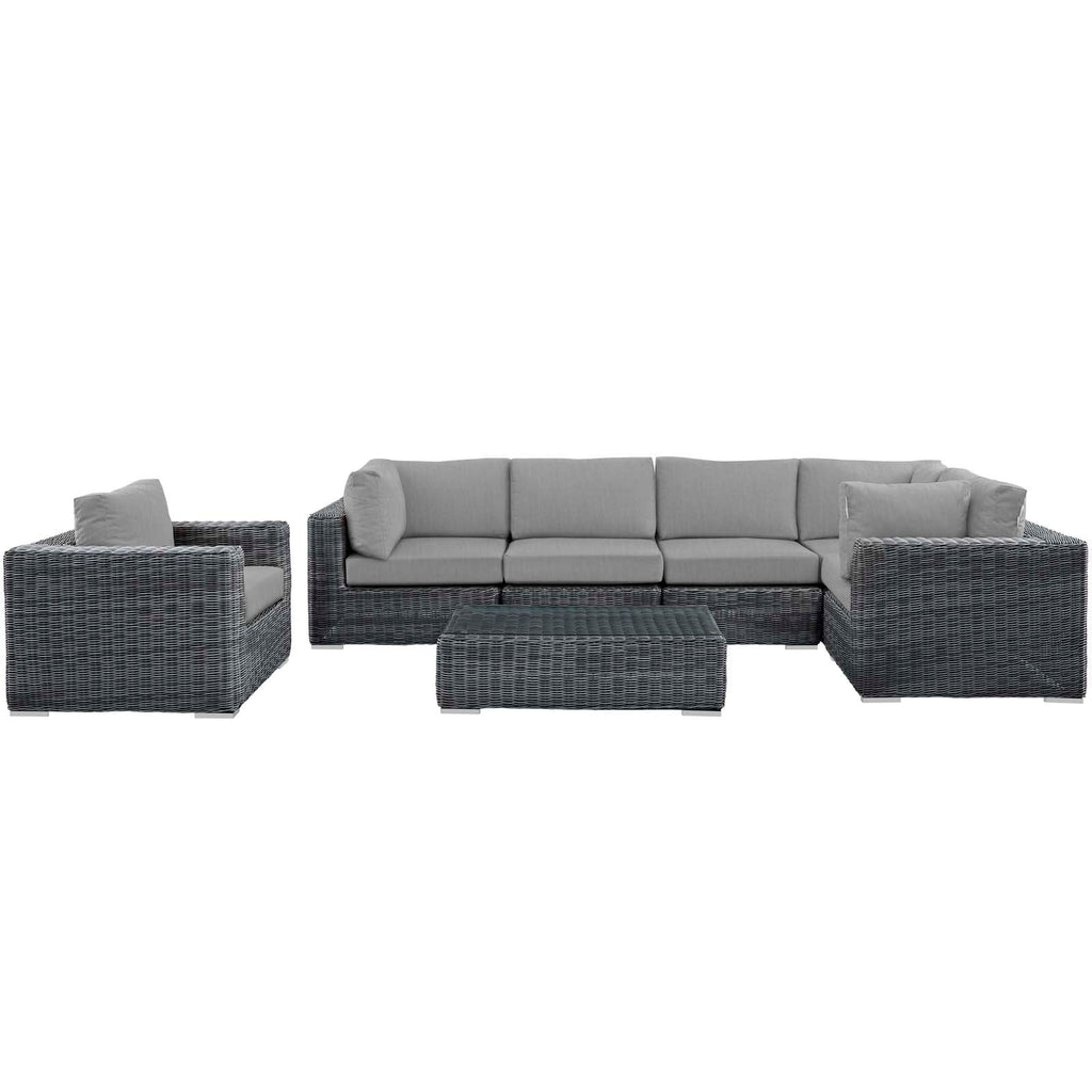 Summon 7 Piece Outdoor Patio Sunbrella¨ Sectional Set by Modway