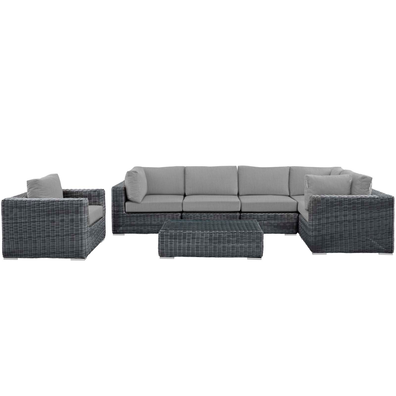Summon 7 Piece Outdoor Patio Sunbrella¨ Sectional Set by Modway