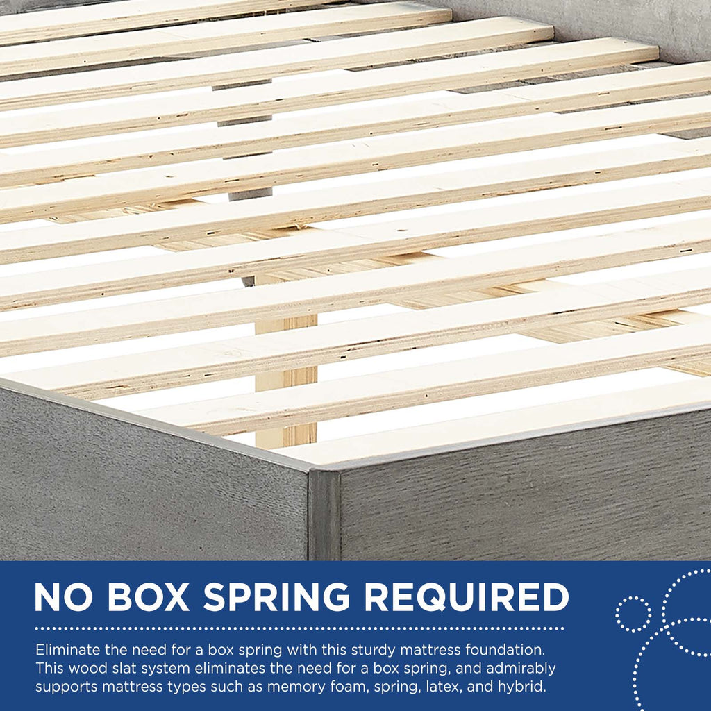 Sierra Cane and Wood Full Platform Bed With Splayed Legs by Modway