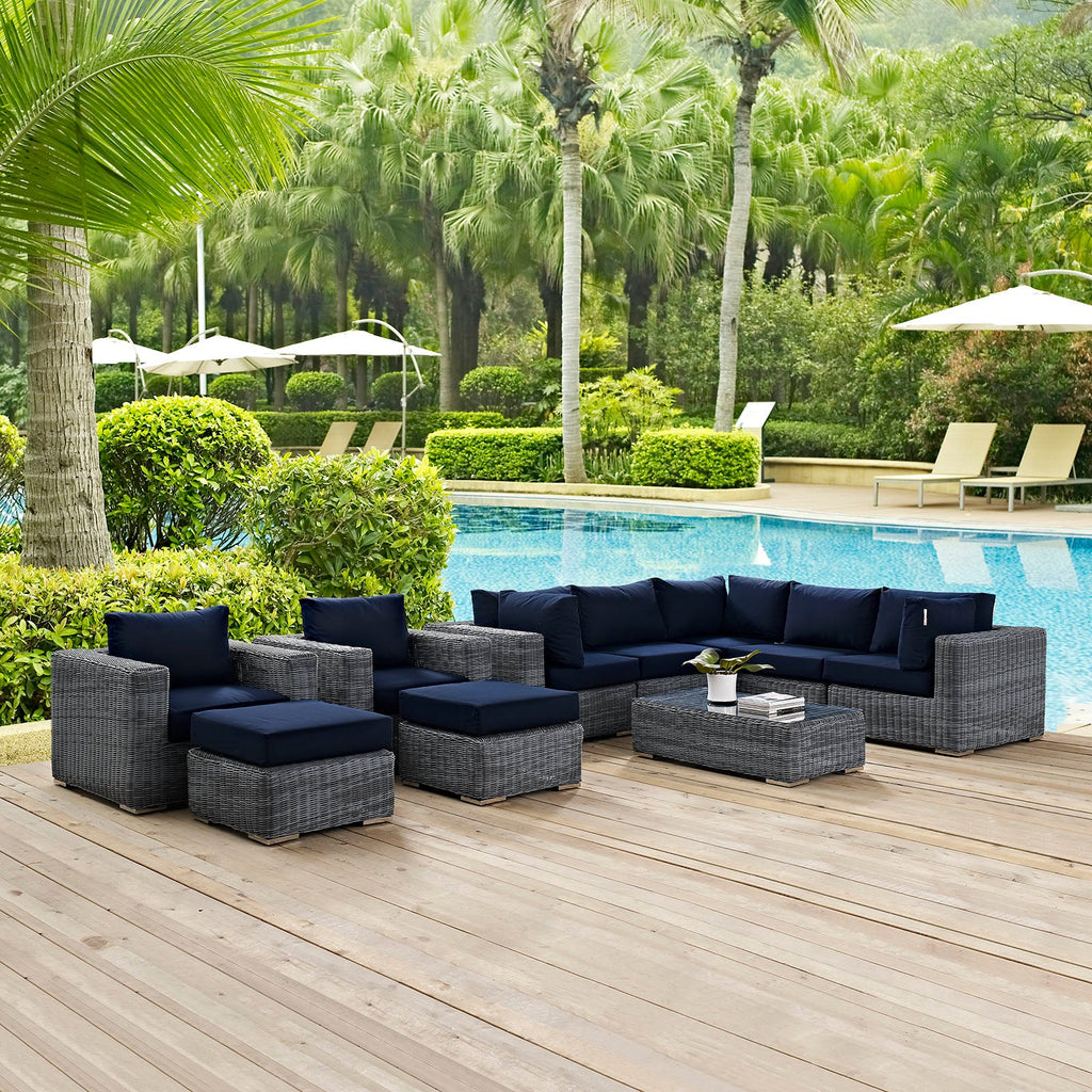 Summon 10 Piece Outdoor Patio Sunbrella¨ Sectional Set by Modway