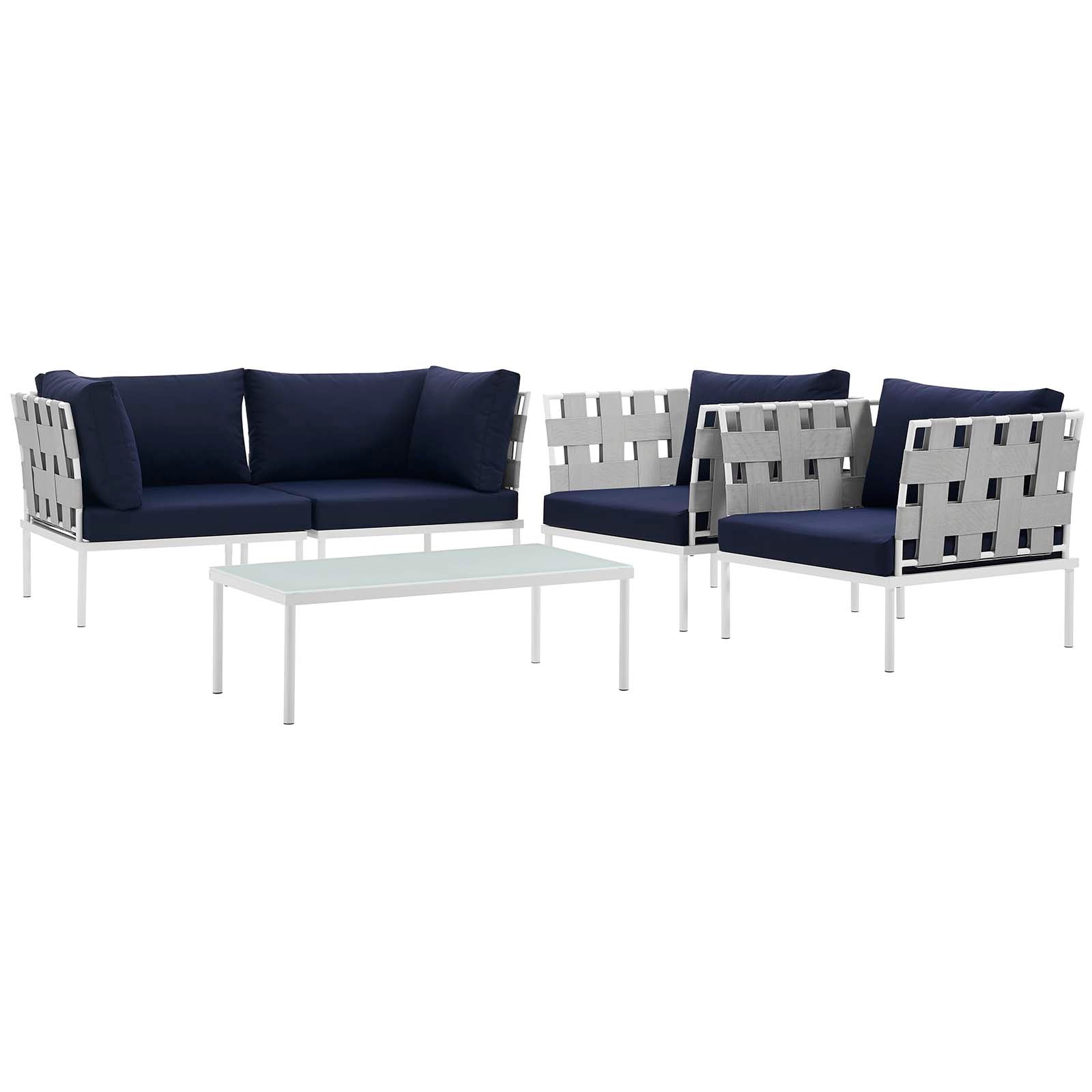 Harmony 5Piece Outdoor Patio Aluminum Sectional Sofa Set by Modway